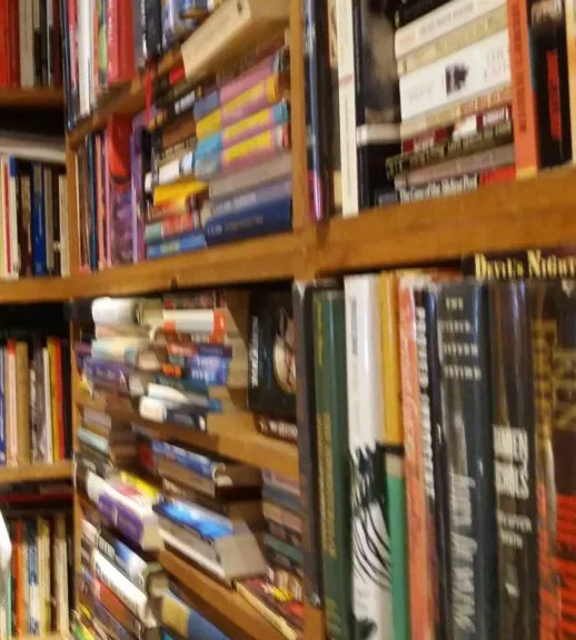 Gli scaffali di una libreria pieni di libri